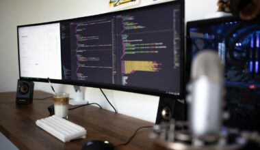turned-on flat screen monitor